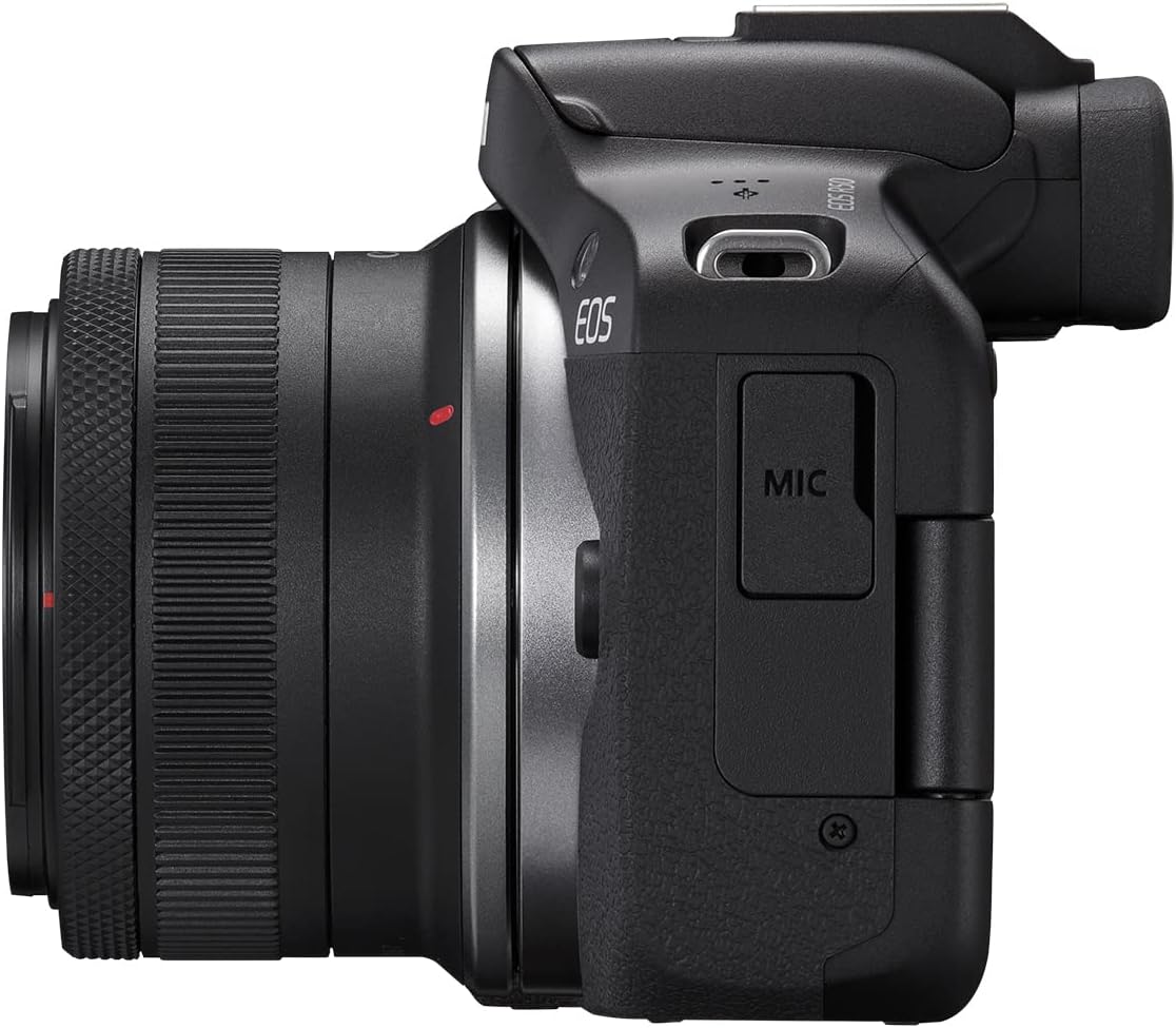 Canon EOS R50 Mirrorless Vlogging Camera (Black) w/RF-S18-45mm F4.5-6.3 is STM Lens, 24.2 MP, 4K Video, Subject Detection & Tracking, Compact, Smartphone Connection, Content Creator