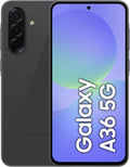 Samsung Galaxy A36 5G smartphone, 256GB storage, 8GB RAM, black, 6 operating system updates, large screen, octa-core processor, 1-year warranty
